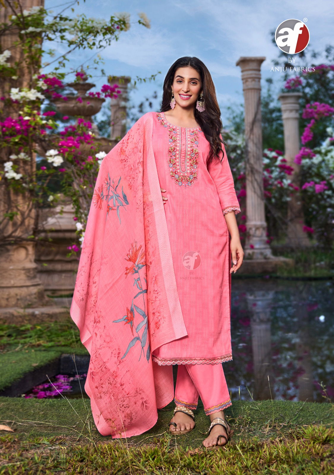 Af Patterns Vol 3 By Anju Pure Cotton Designer Kurti With Bottom Dupatta Wholesale Price In Surat
